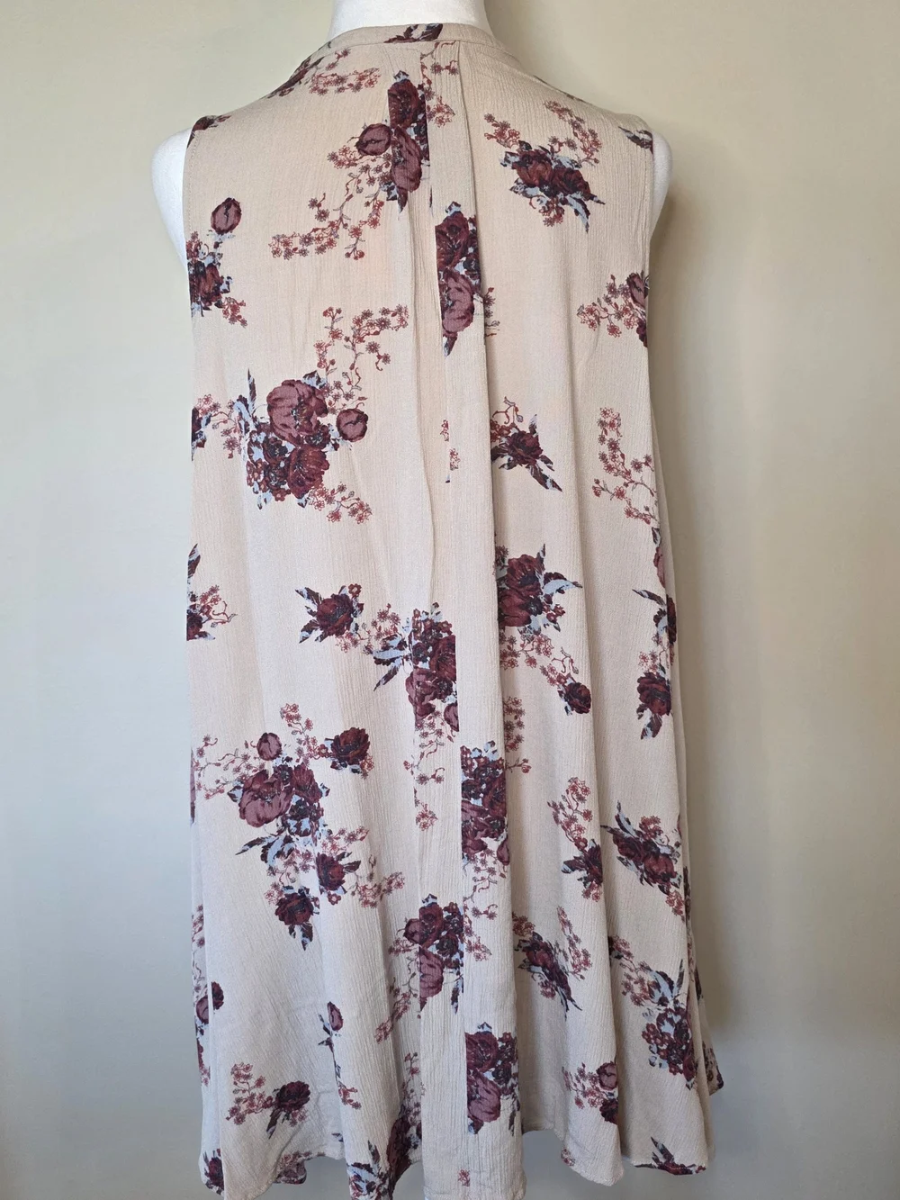 Free People Floral Trapeze Mini Dress Boho Romantic Keyhole Small